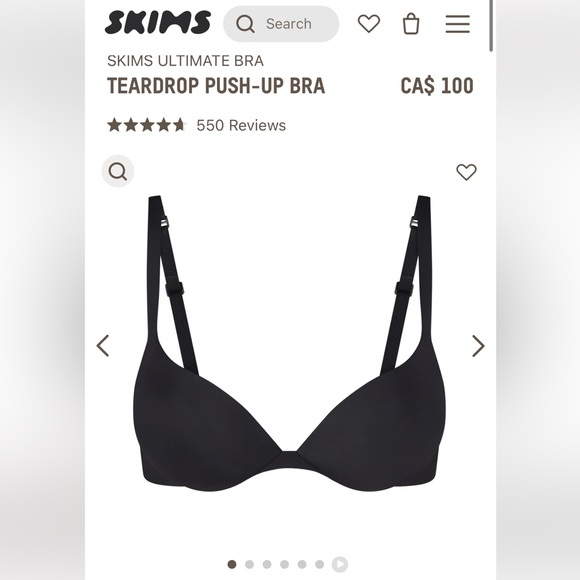 SKIMS ULTIMATE BRA TEARDROP PUSH-UP BRA | ONYX / 36 / A - Picture 1 of 6